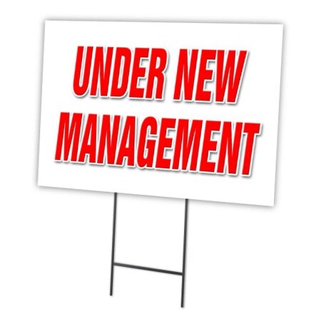 Signmission Under New Management Yard & Stake outdoor plastic coroplast window, C-2436-DS-Under New Management C-2436-DS-Under New Management